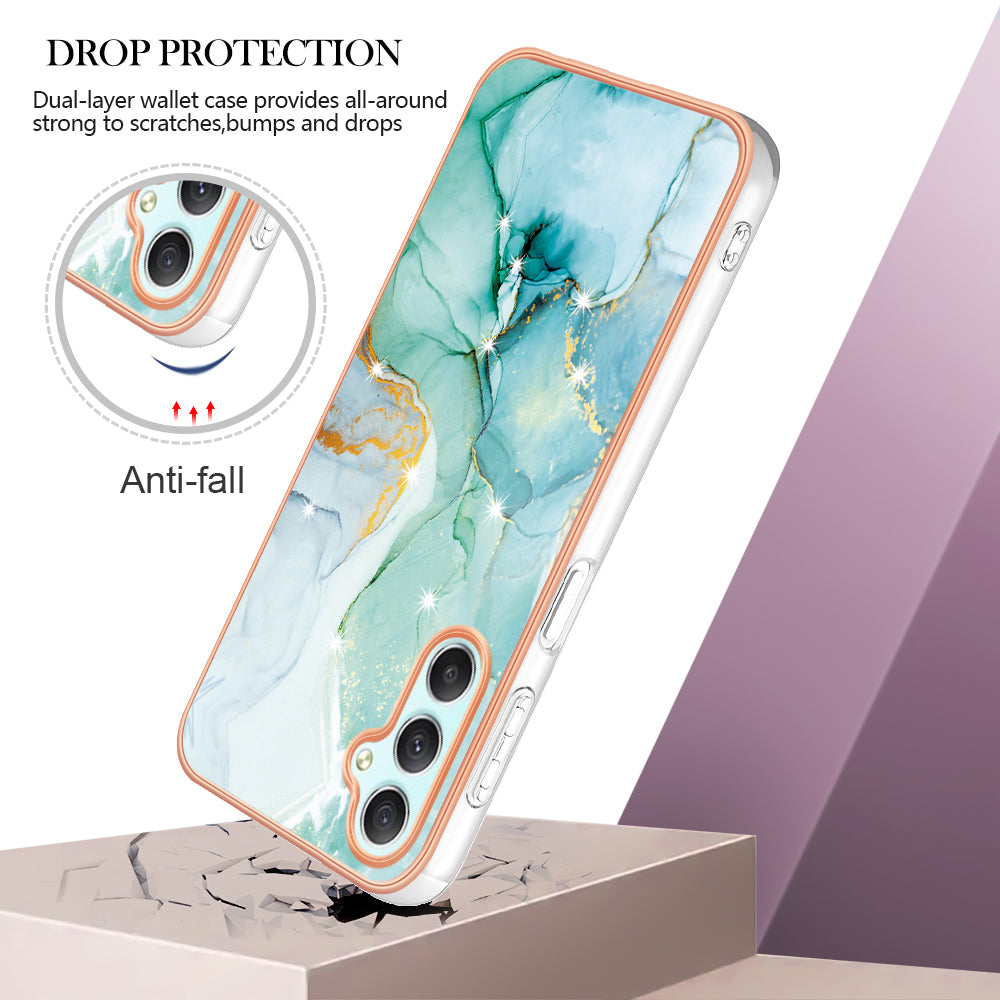 YB IMD Series-2 For Samsung Galaxy A24 4G Electroplating Cover IMD Marble Pattern Phone Case TPU Shell YB IMD Series-2 For Samsung Galaxy A24 4G Electroplating Cover IMD Marble Pattern Phone Case TPU Shell